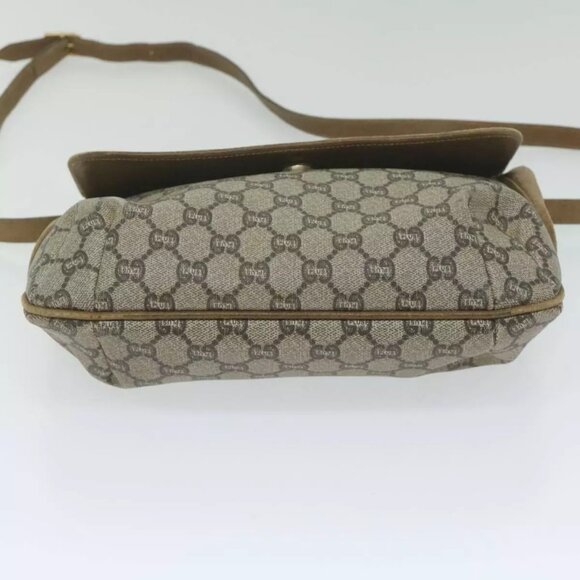 GUCCI GG Plus Supreme Shoulder Bag PVC Leather Beige Auth - Picture 13 of 15